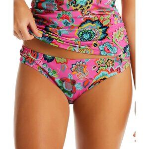 Jessica Simpson Bikini Bottom Swimwear Side-Shirred Hipster Lip Gloss Floral XL
